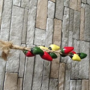 Southwest Ceramic Chilies Ristras - Small Multicolor Jalapeno Pepper String